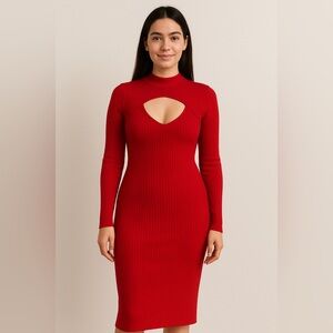 Stunning red knitted dress with a bolero top Christmas valentines outfit
